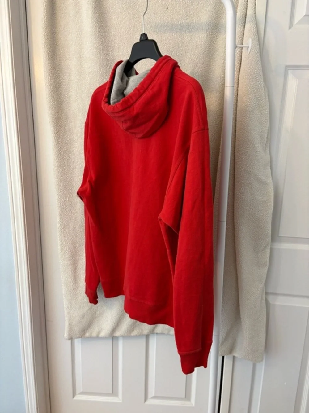 Champion Red Logo Hoodie Sweatshirt Size Large Cotton - Picture 5 of 13
